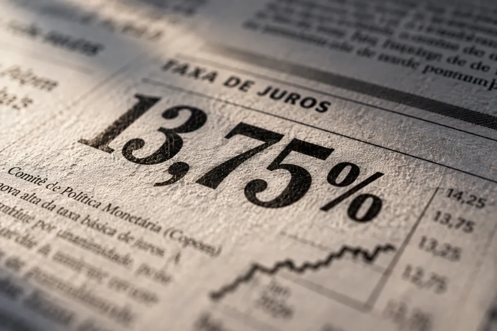 Juros caem no Brasil e sobem nos EUA, reduzindo diferença entre as taxas