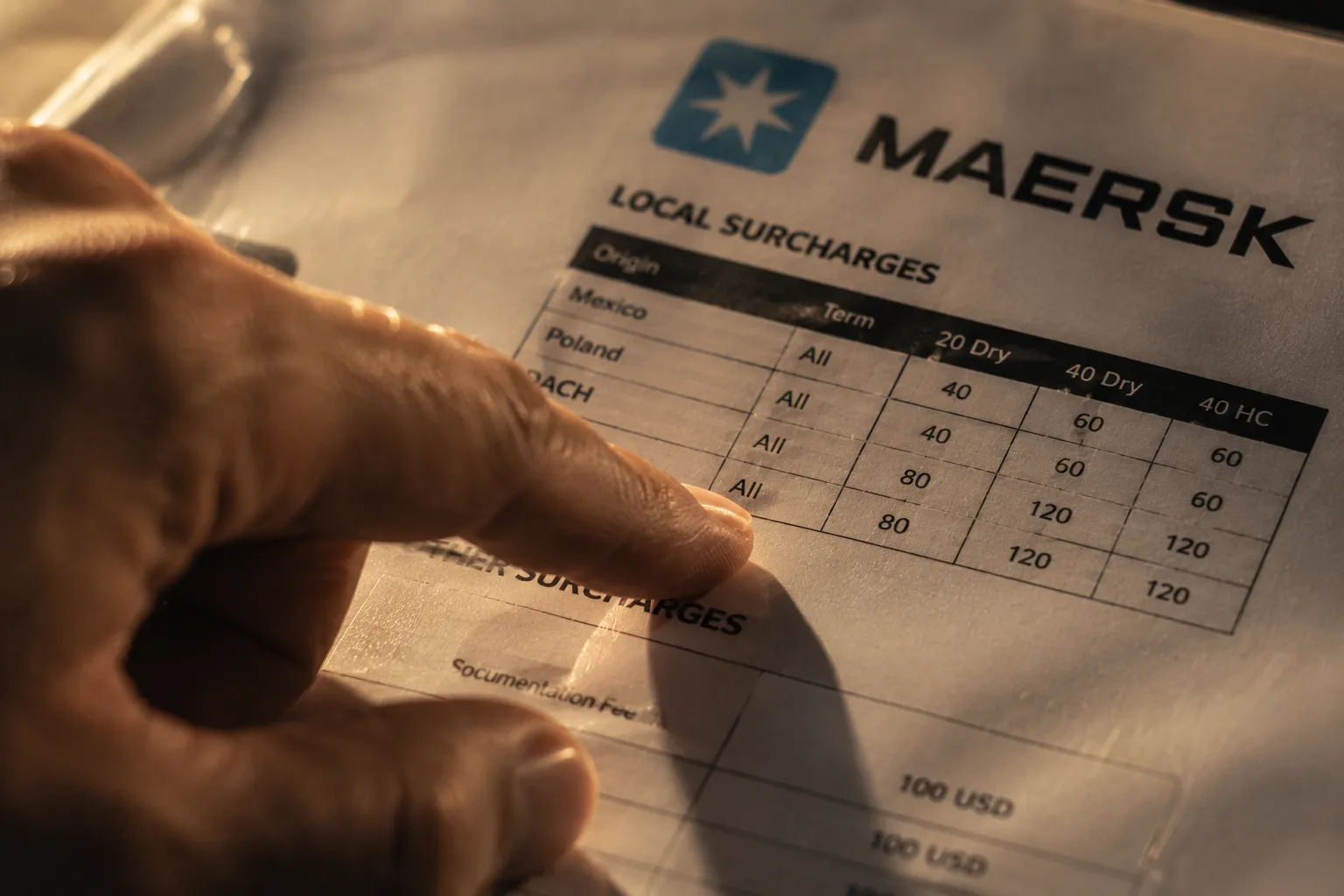 Maersk amplia sobretaxas terrestres e pressiona custos logísticos